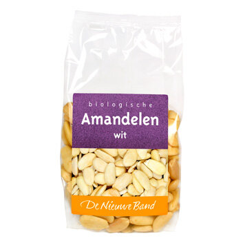 Amandelen wit, geblancheerd, 200gr, De Nieuwe Band