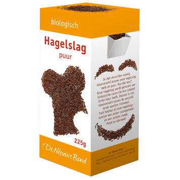 Choco hagelslag puur 32pr. cacao, 225g, De Nieuwe Band