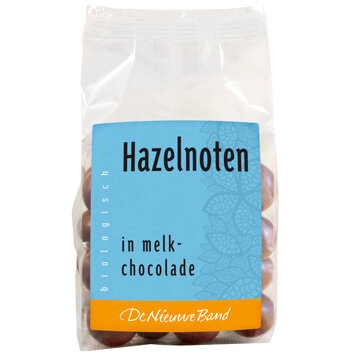 Hazelnoten choco melk, 175gr, De Nieuwe Band