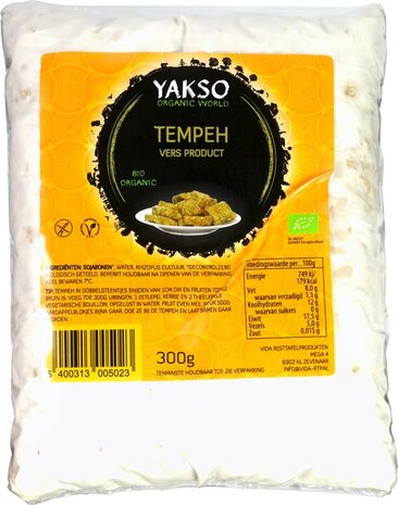 Tempeh, naturel, 300gr, Yakso