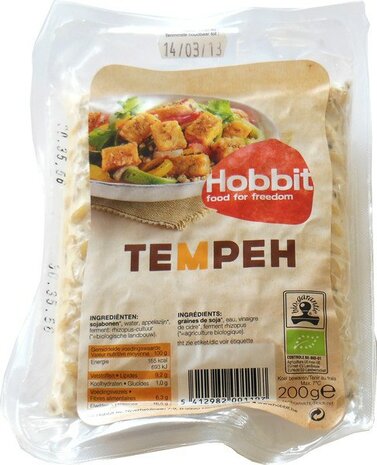 Tempeh, vierkant, 200gr, De Hobbit