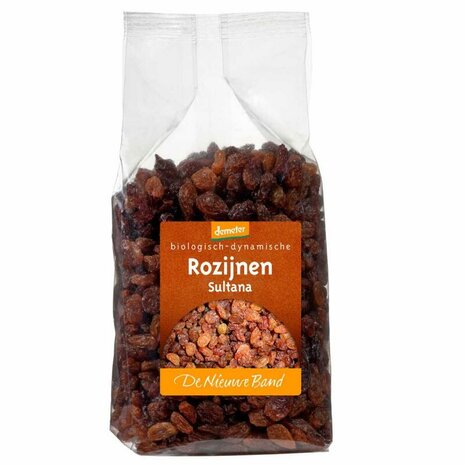 Rozijnen, sultana-, demeter, 1kg, De Nieuwe Band