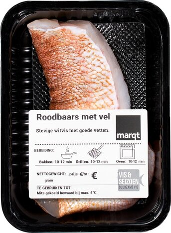 Roodbaarsfilet met vel, 160gr, Marqt