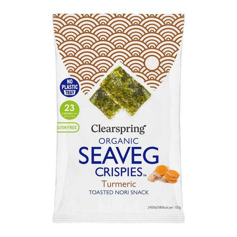 Seaveg crispies, kurkuma, 4gr, Clearspring