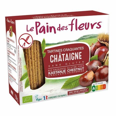 Crackers, tamme kastanje, 150gr, le Pain des Fleurs