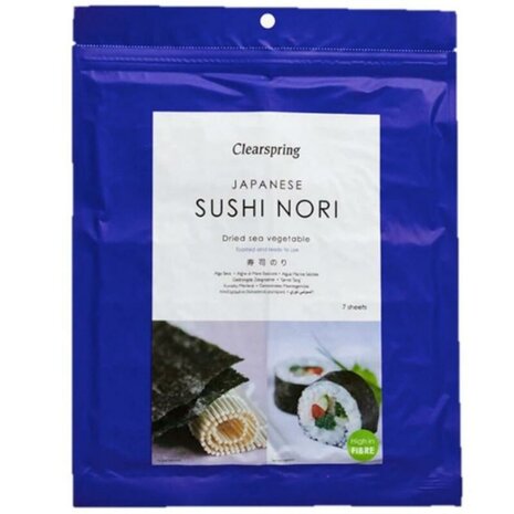 Sushi nori, zeewier, 7 vellen geroosterd, 17gr, Clearspring