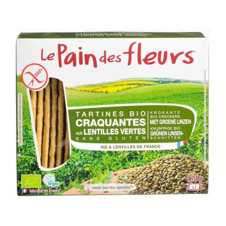 Crackers, groene linzen, 150gr, le Pain des Fleurs