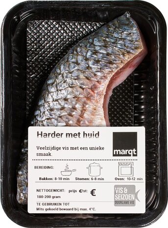 Harderfilet diklip met vel, 180gr, Marqt