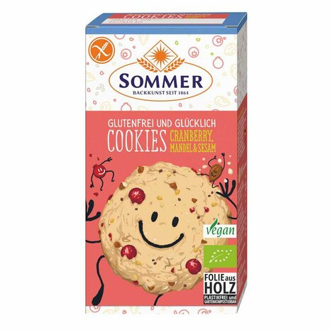 Cookies cranberry amandel, glutenvrij, 125gr, Sommer