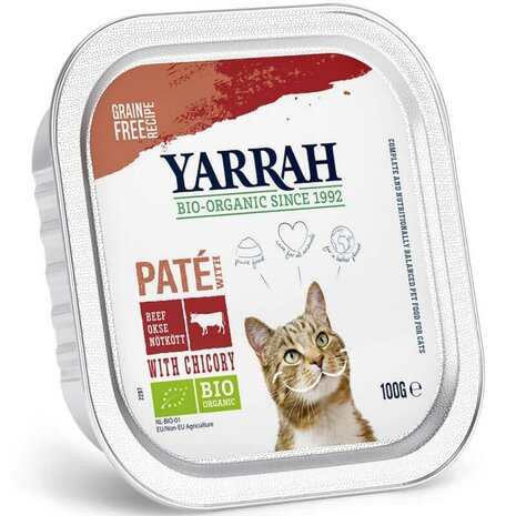 Kattenvoer pate rund-kip-cichorei, 100g, Yarrah