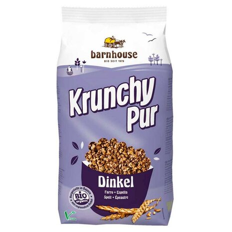 Krunchy, pur spelt, zonder suiker, 375gr, Barnhouse