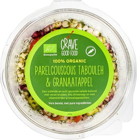 Parelcouscous tabouleh &amp; granaatappel, 250gr, Crave Good Food