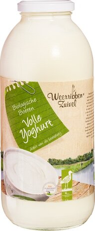 Volle yoghurt, 1ltr-fles, Weerribben Zuivel