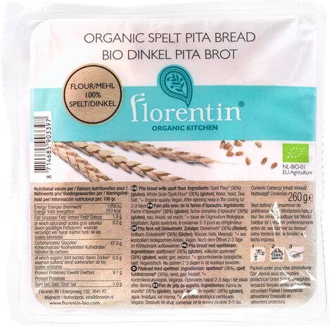 Pitabroodjes, spelt, 260gr, Florentin