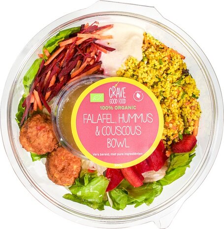 Bowl couscous falafel hummus, 300gr, Crave Good Food