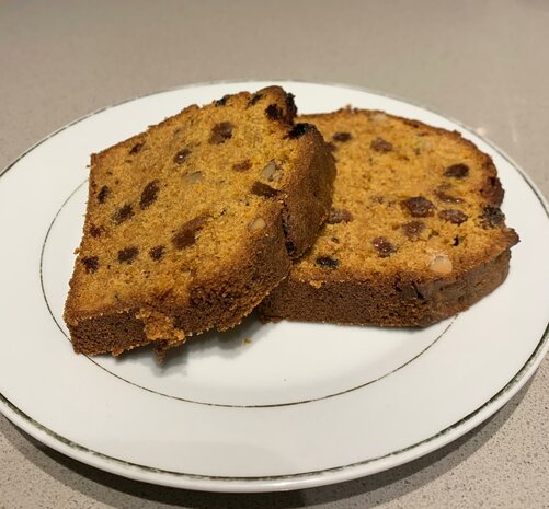 Pompoencake, per plak, Bosakkerbrood, niet biologisch gecertificeerd