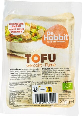 Gerookte tofu, 220gr, De Hobbit