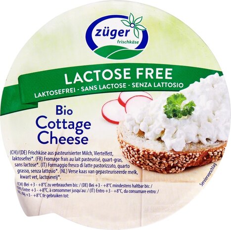 Lactosevrije cottage cheese, 150gr, Z&uuml;ger