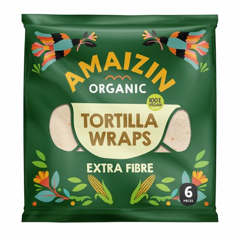 Tortilla wraps extra fibre, 6st, Amaizin