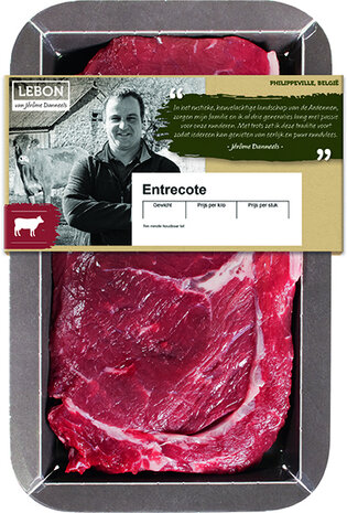 Runderentrec&ocirc;te, per 250gr-prijs per kg, Lebon