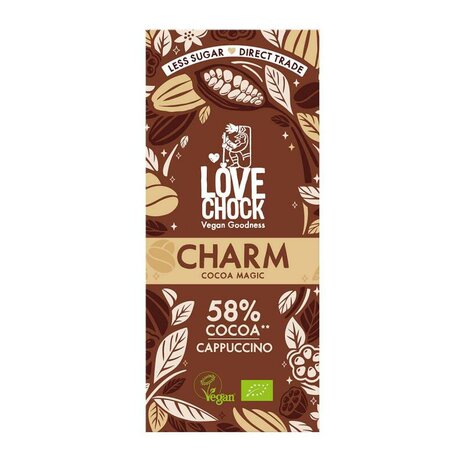 Chocoladereep, vegan, charm-cappuccino, 70gr, Lovechock