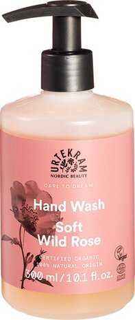 Handzeep, sof wild rose, 300ml, Urtekram