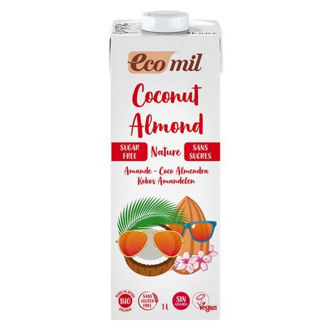 Kokos-amandeldrank, ongezoet, 1ltr, Ecomil