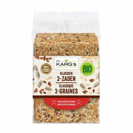 Crackers, klassiek 3-zaden, 200gr, Dr. Karg